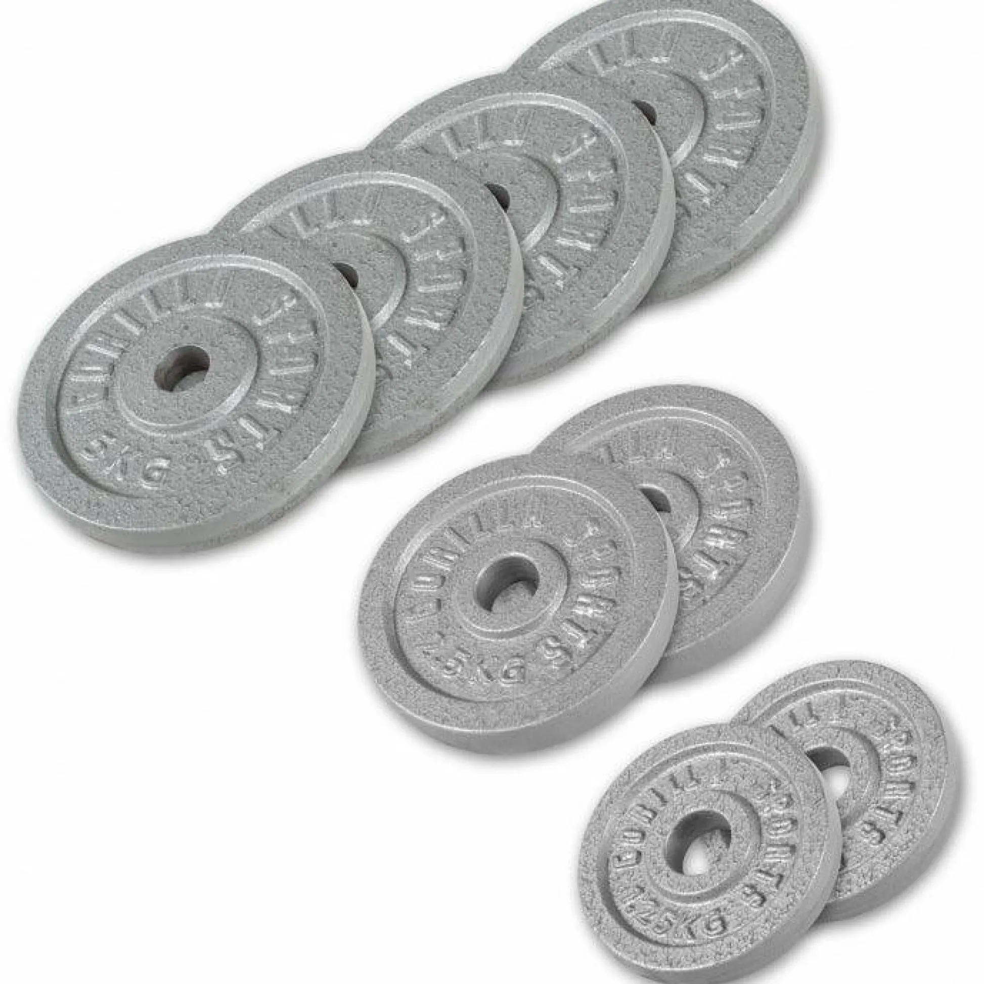 Gorilla Sports Hantelscheiben Set Gusseisen inkl, Hantelscheibenständer Schwarz / Silber Online