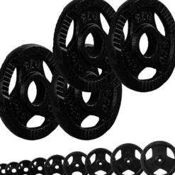MOVIT Hantelscheiben Set 30/31 mm Gusseisen Gripper 2 - 30 kg Schwarz New