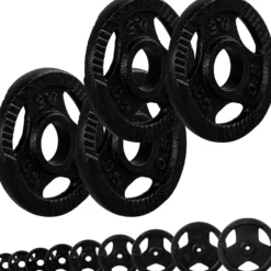 MOVIT Hantelscheiben Set 30/31 mm Gusseisen Gripper 2 - 30 kg Schwarz Discount
