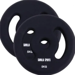 Gorilla Sports Hantelscheiben Set Neopren 2 - 10 kg Schwarz Hot