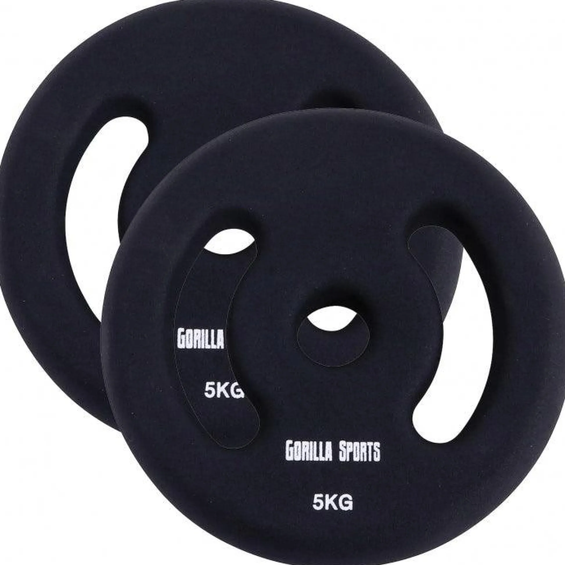 Gorilla Sports Hantelscheiben Set Neopren 2 - 10 kg Schwarz Hot