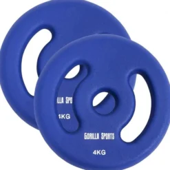 Gorilla Sports Hantelscheiben Set Neopren 2 - 10 kg Dunkelblau New