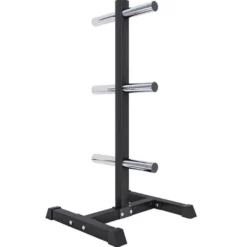 Gorilla Sports Hantelscheibenständer Olympia mit 3 Stangen - 6 Scheibenaufnahmen Weiss Clearance