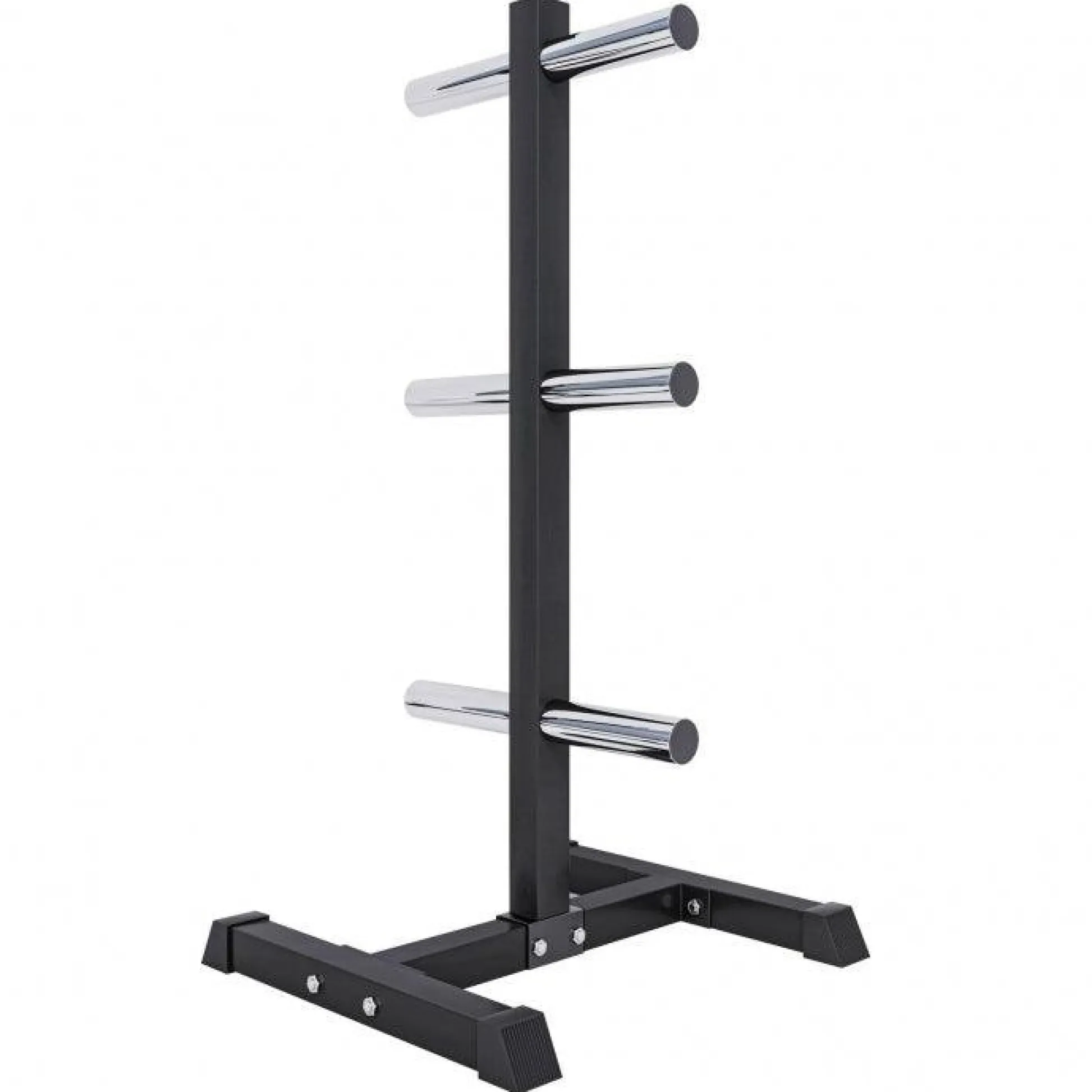 Gorilla Sports Hantelscheibenständer Olympia mit 3 Stangen - 6 Scheibenaufnahmen Weiss Clearance