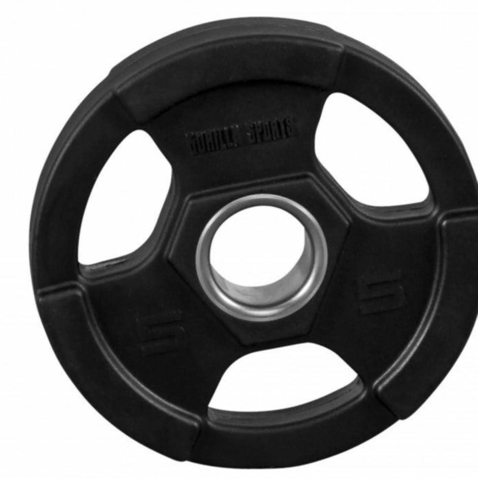 Gorilla Sports Hantelscheibe Profi 2" (50/51 mm) Olympia Kunststoff Gripper Schwarz Hot