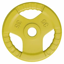 Gorilla Sports Hantelscheibe 2 Zoll (50/51 mm) ⌀ Olympia Gummi Gripper Gelb