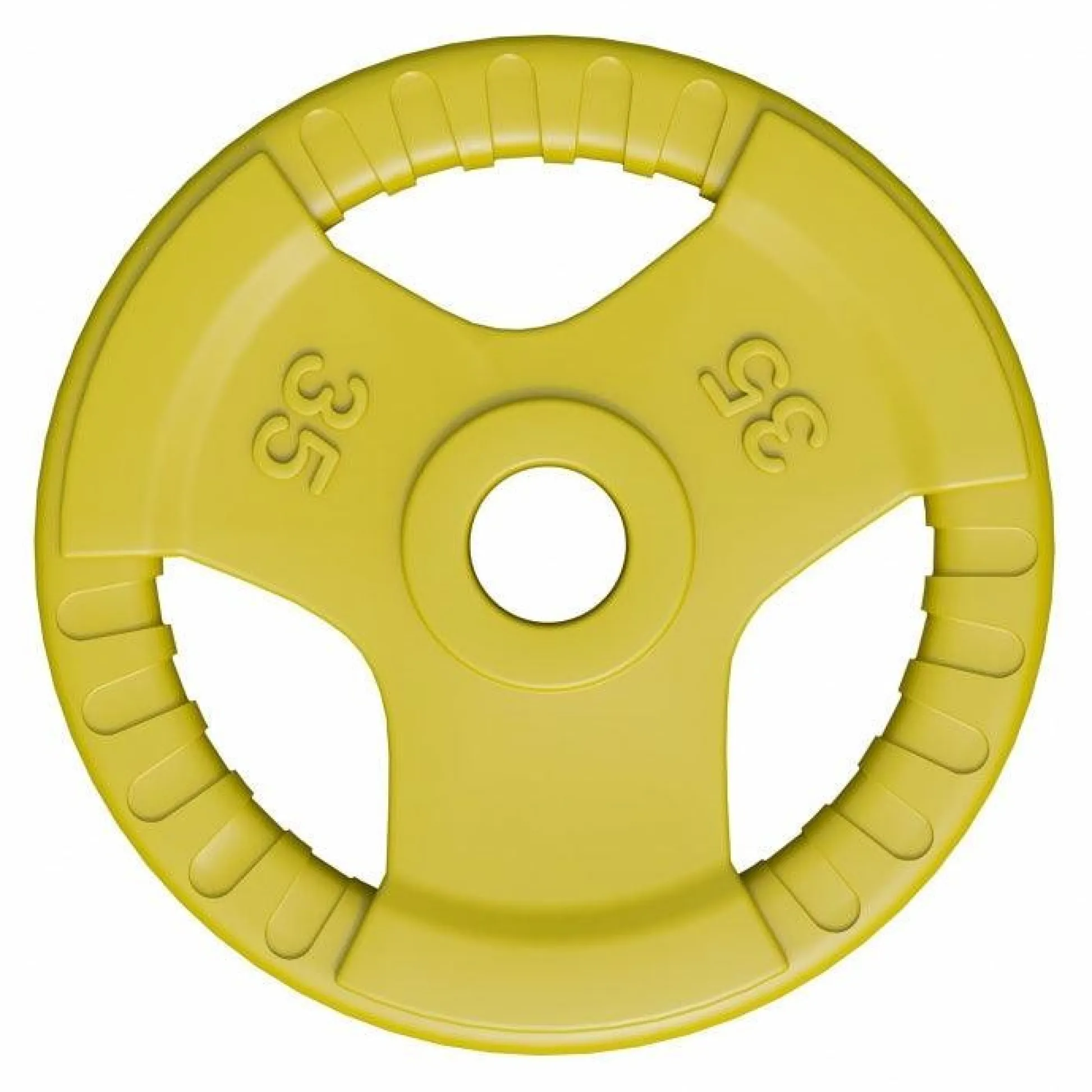 Gorilla Sports Hantelscheibe 2 Zoll (50/51 mm) ⌀ Olympia Gummi Gripper Gelb