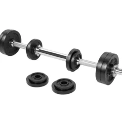 Gorilla Sports Hantelset 2in1 Gusseisen 22 kg Schwarz / Silber Online