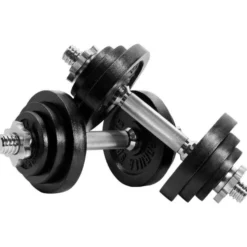 Gorilla Sports Hantelset 2in1 Gusseisen 22 kg Schwarz / Silber Online