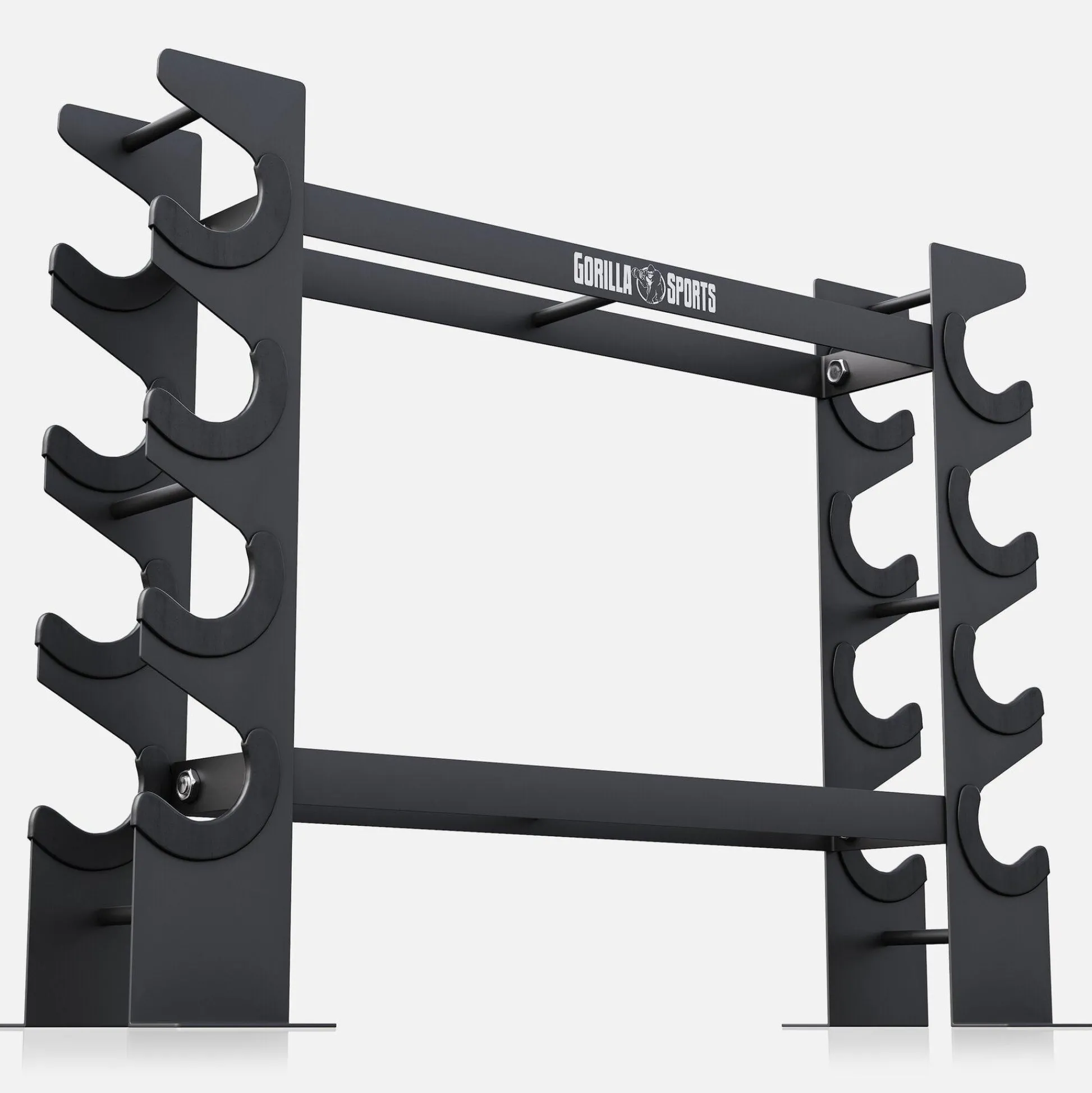 Gorilla Sports Hantelständer für Hanteln und Kettlebells Schwarz Discount