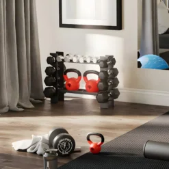 Gorilla Sports Hantelständer für Hanteln und Kettlebells Schwarz Discount