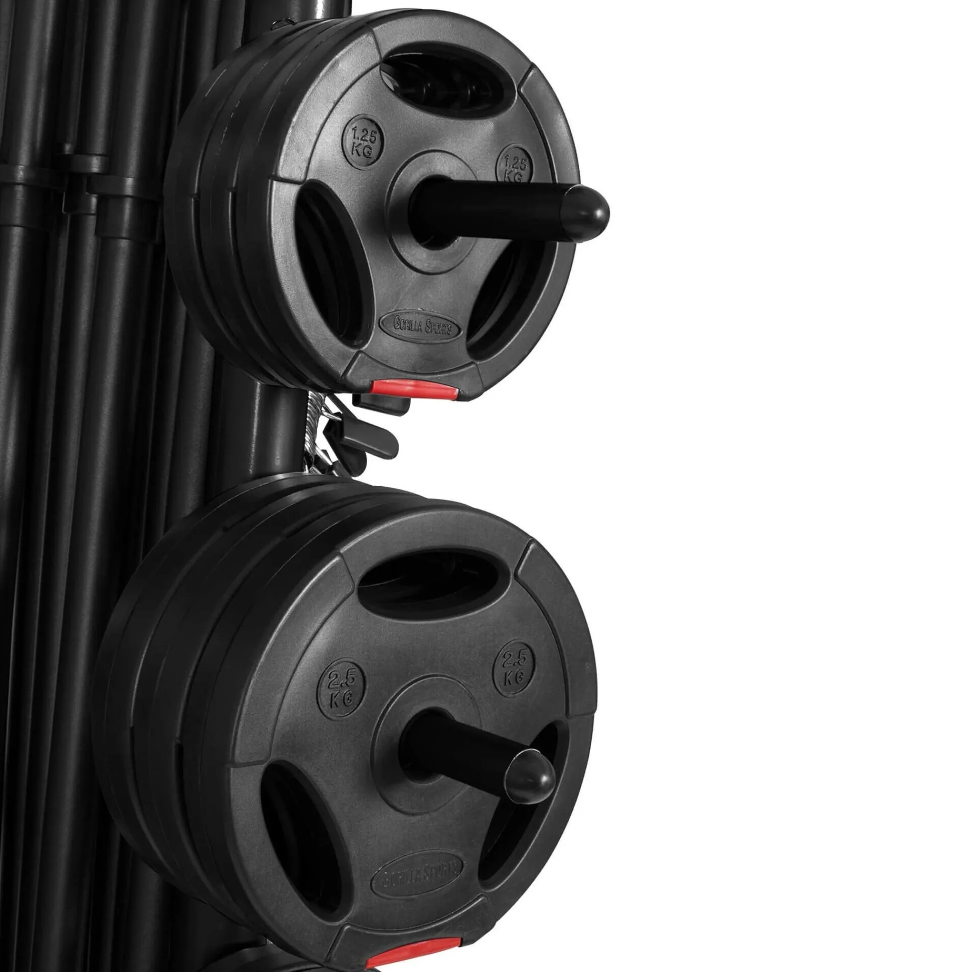 Gorilla Sports Hantelständer für Hantelstangen und Hantelscheiben 30 mm Schwarz Outlet