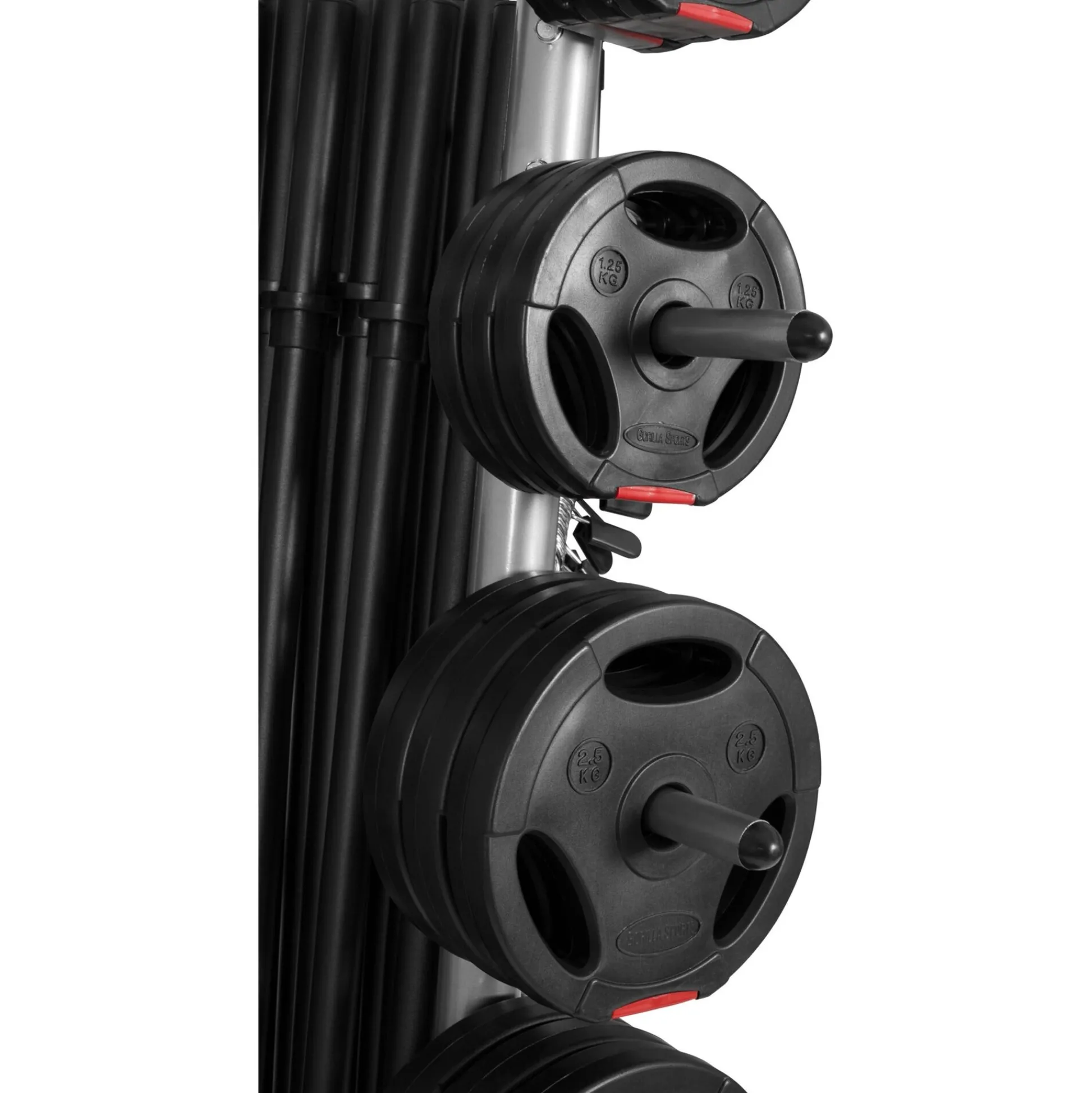 Gorilla Sports Hantelständer für Hantelstangen und Hantelscheiben 30 mm Schwarz Outlet