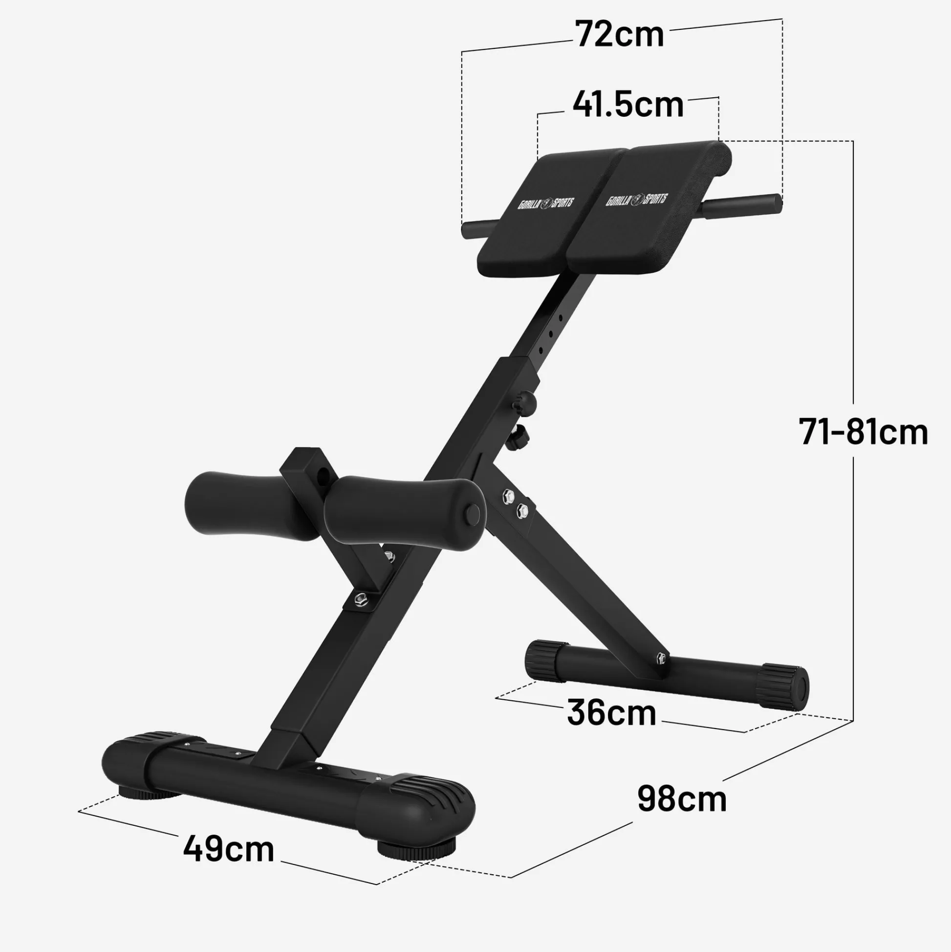 Gorilla Sports Hyperextension klappbar Schwarz Best