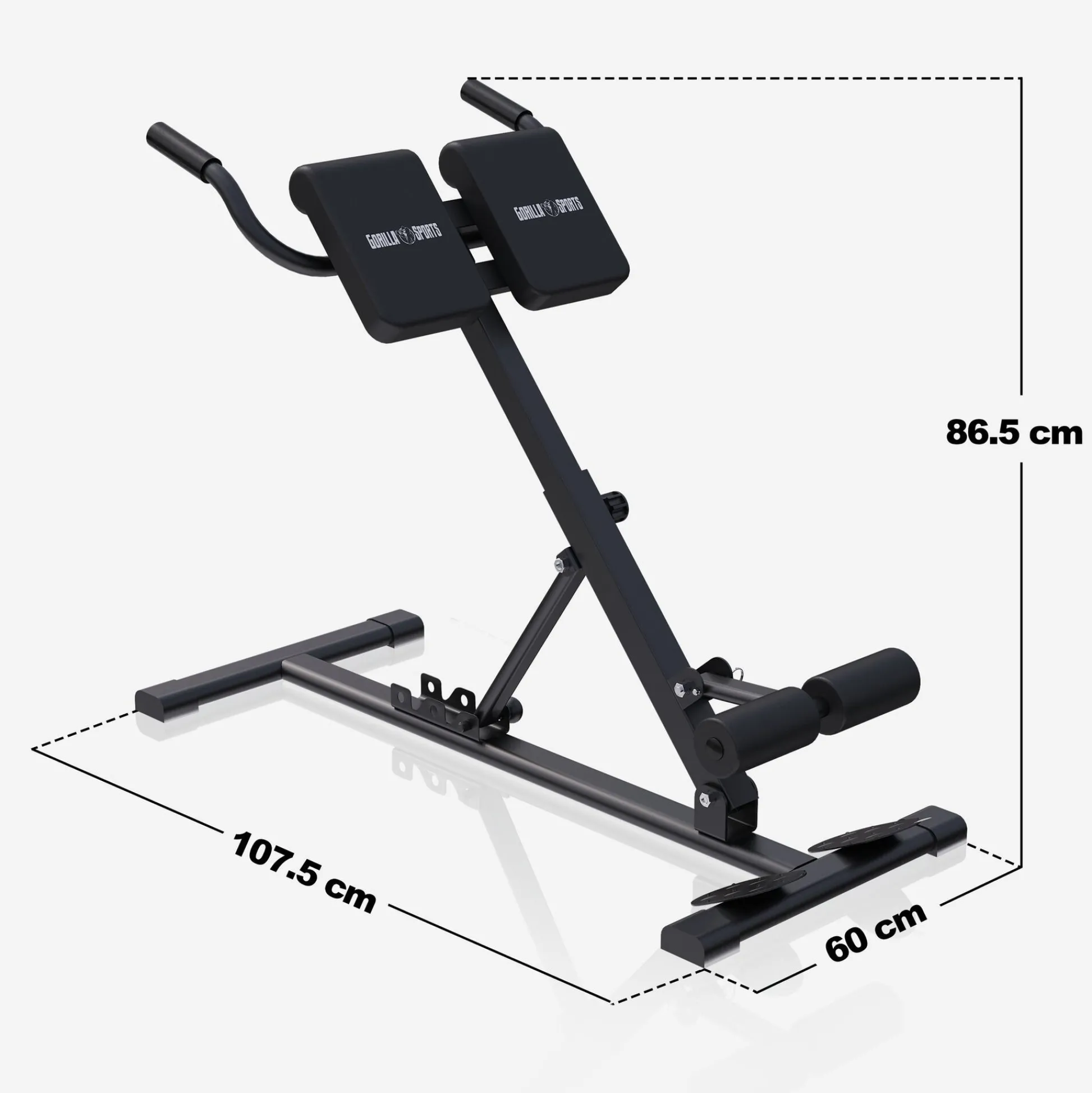 Gorilla Sports Hyperextension klappbar und verstellbar Schwarz New