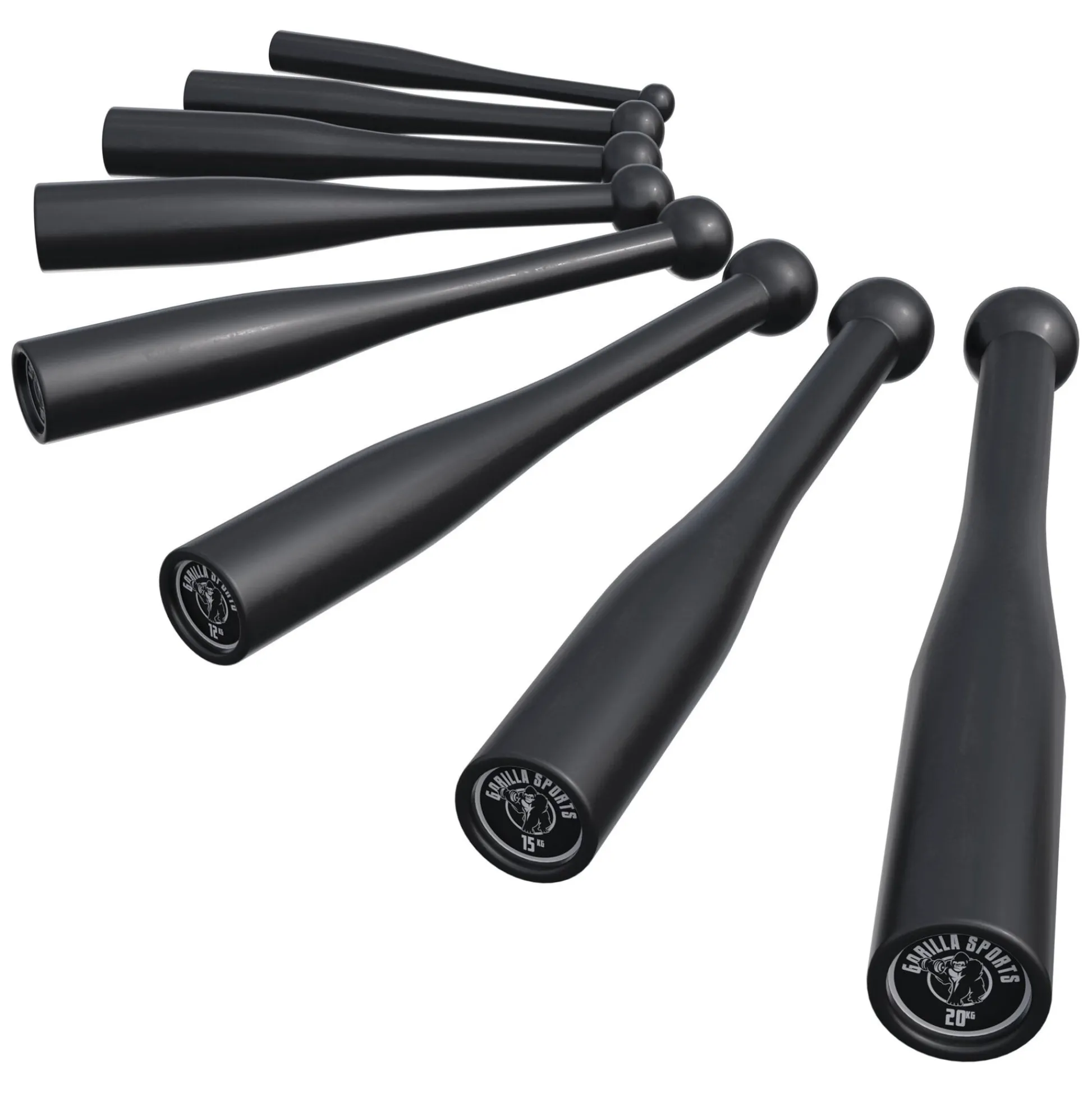 Gorilla Sports Indian Clubbell aus Stahl 2 - 20 kg Schwarz Online
