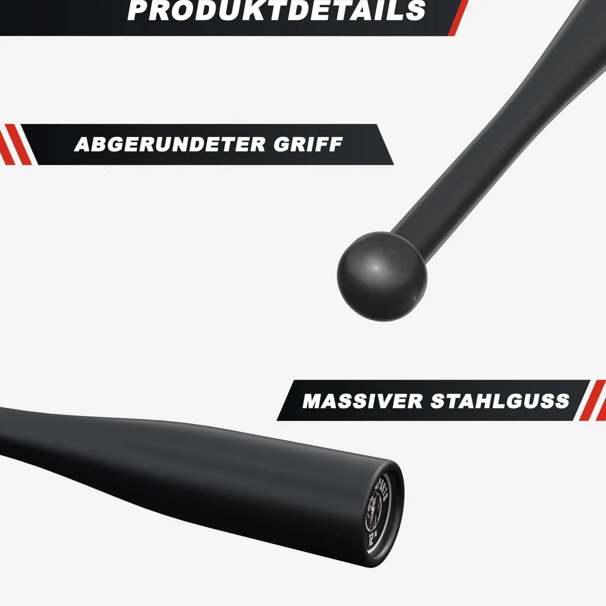 Gorilla Sports Indian Clubbell aus Stahl 2 - 20 kg Schwarz Online