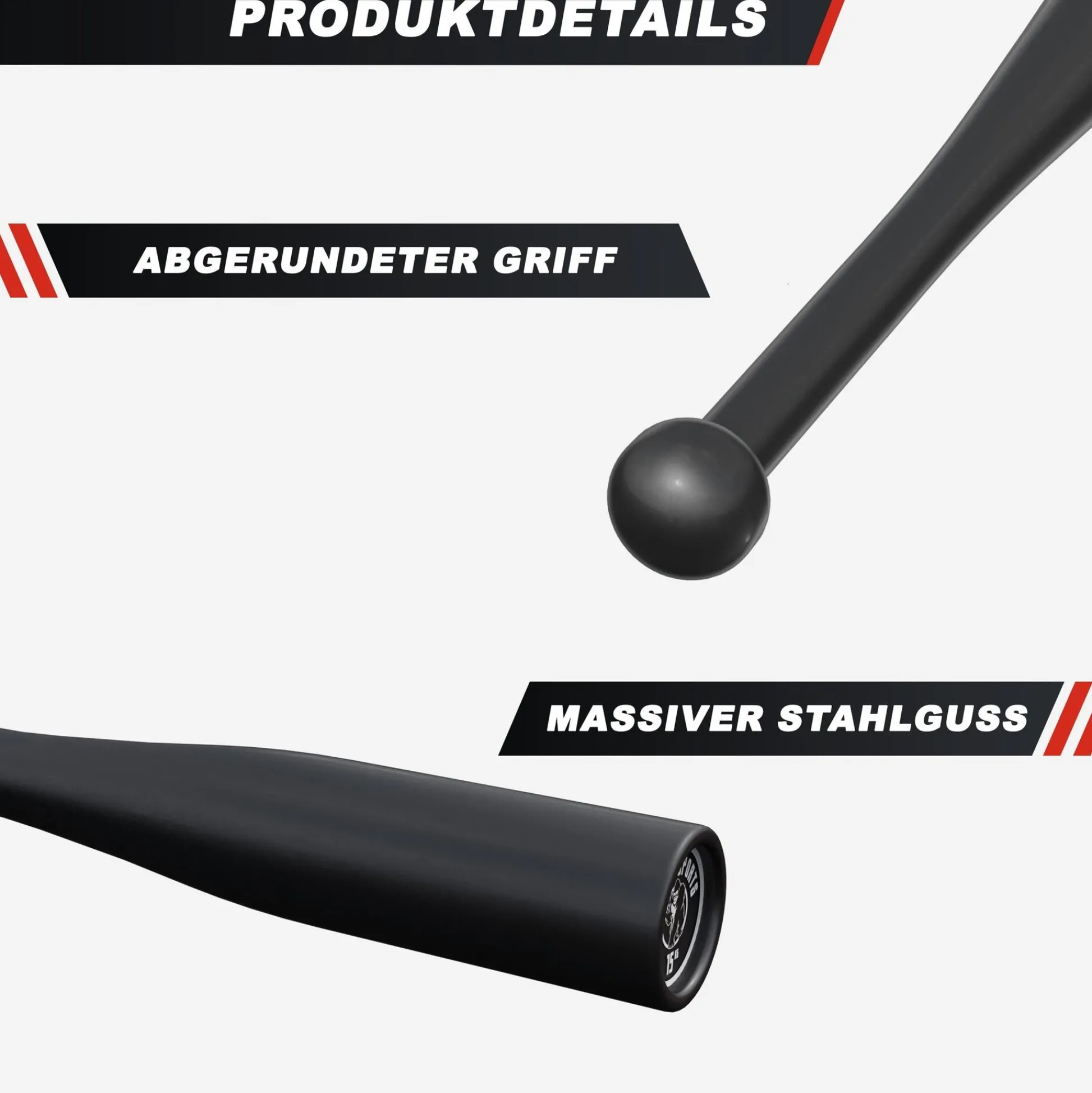 Gorilla Sports Indian Clubbell aus Stahl 2 - 20 kg Schwarz Online