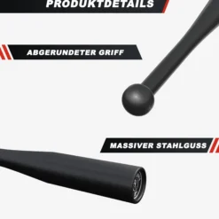 Gorilla Sports Indian Clubbell aus Stahl 2 - 20 kg Schwarz Discount