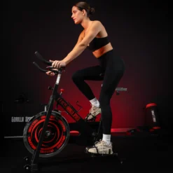 Gorilla Sports Indoor Cycling Heimtrainer Fahrrad Schwarz / Rot Sale