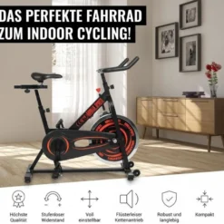Gorilla Sports Indoor Cycling Heimtrainer Fahrrad Schwarz / Rot Sale