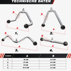 Gorilla Sports Kabelzug Griffset mit Trizeps-, SZ-Curl- und Rudergriff Silber Sale