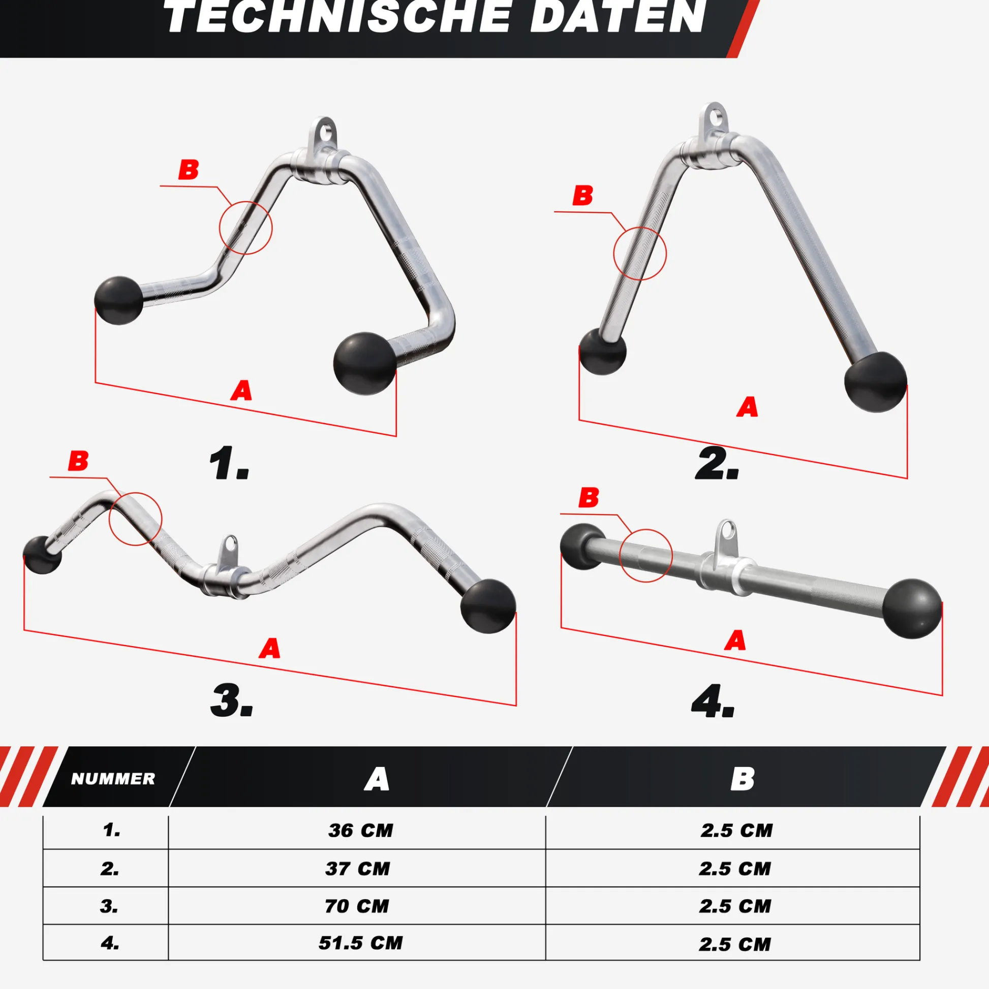 Gorilla Sports Kabelzug Griffset mit Trizeps-, SZ-Curl- und Rudergriff Silber Sale
