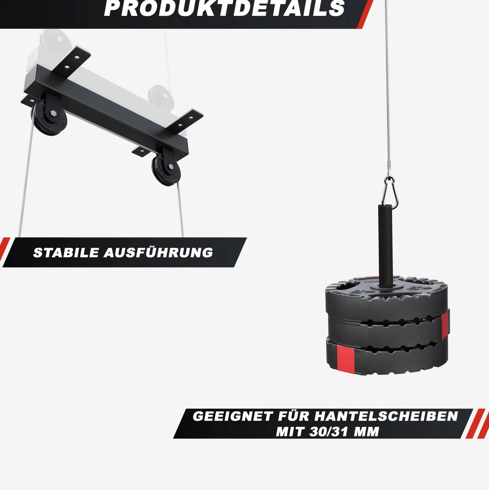Gorilla Sports Kabelzug zur Deckenmontage Schwarz Outlet
