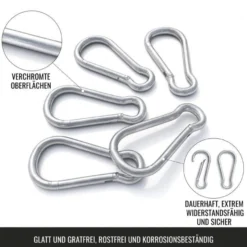 Gorilla Sports Karabiner 7 mm im 5er Set Silber Best