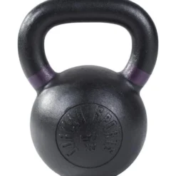 Gorilla Sports Kettlebell aus Gusseisen mit Farbmarkierung 4 - 32 kg Schwarz / Lila