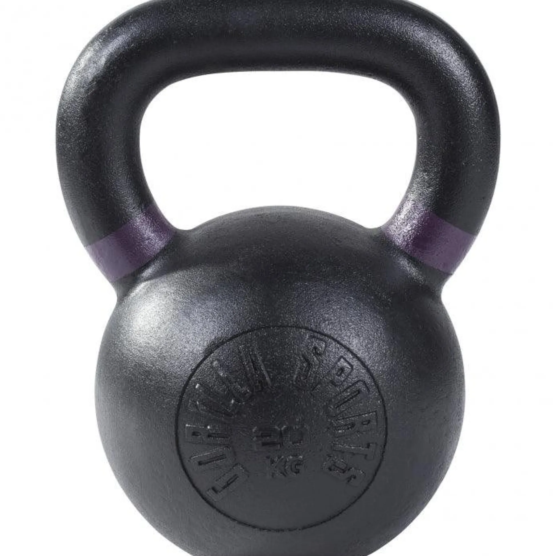 Gorilla Sports Kettlebell aus Gusseisen mit Farbmarkierung 4 - 32 kg Schwarz / Lila