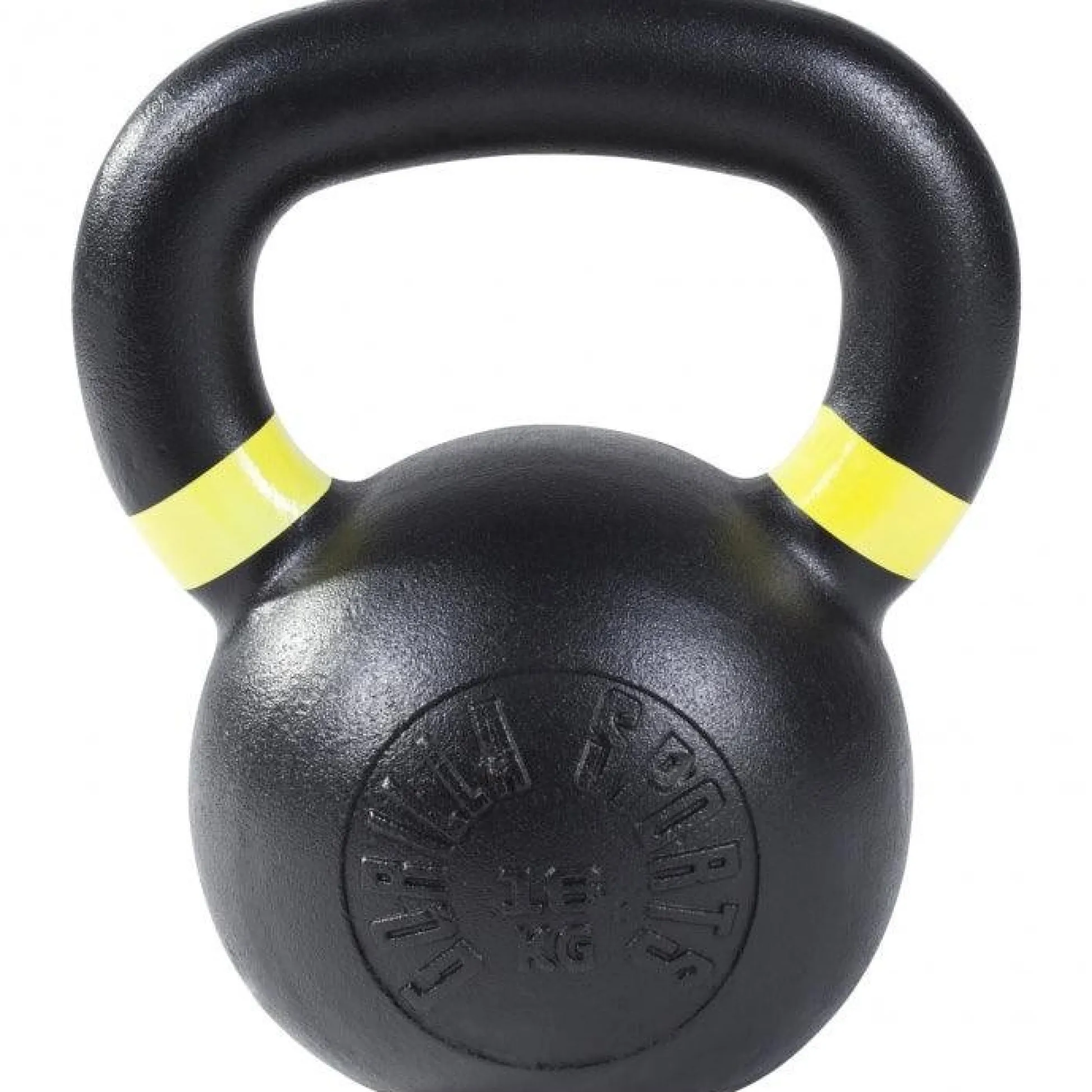 Gorilla Sports Kettlebell aus Gusseisen mit Farbmarkierung 4 - 32 kg Schwarz / Gelb Discount