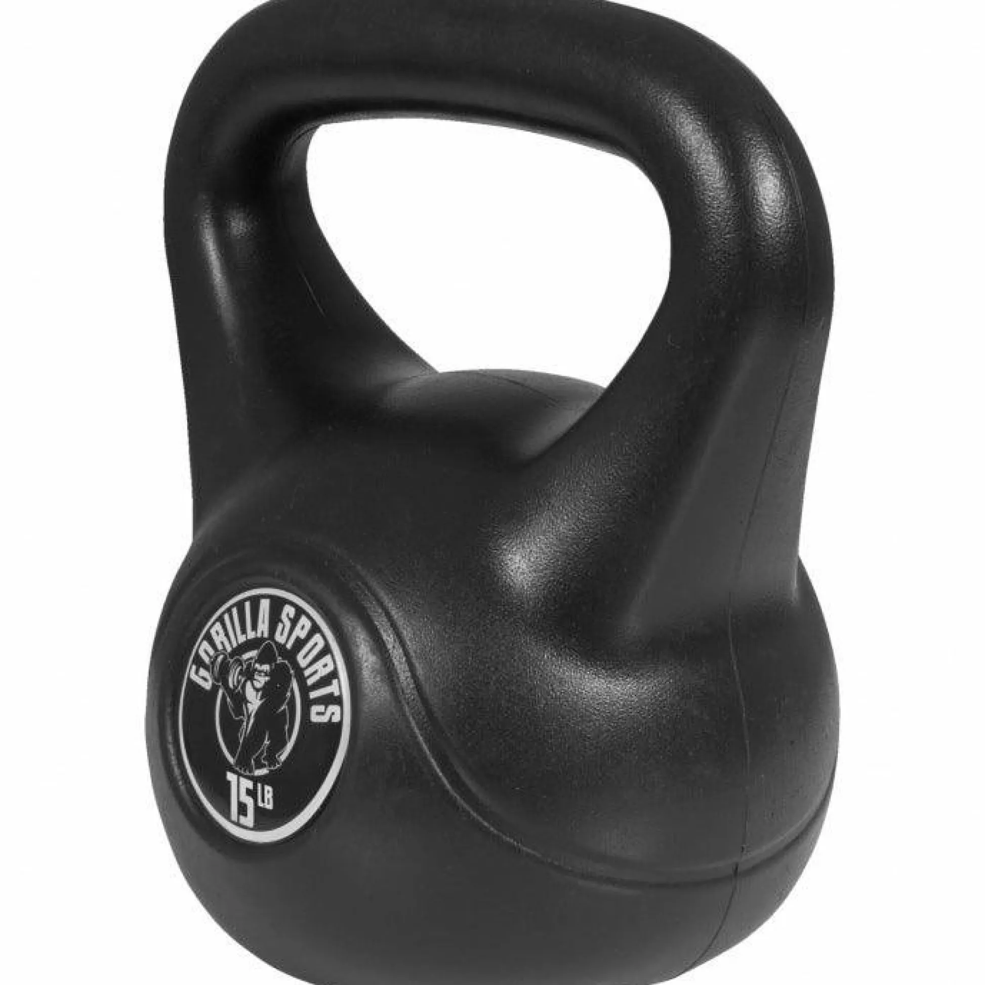 Gorilla Sports Kettlebell aus Kunststoff 10-45 Pfund (4,5-20,4 kg), Schwarz Outlet