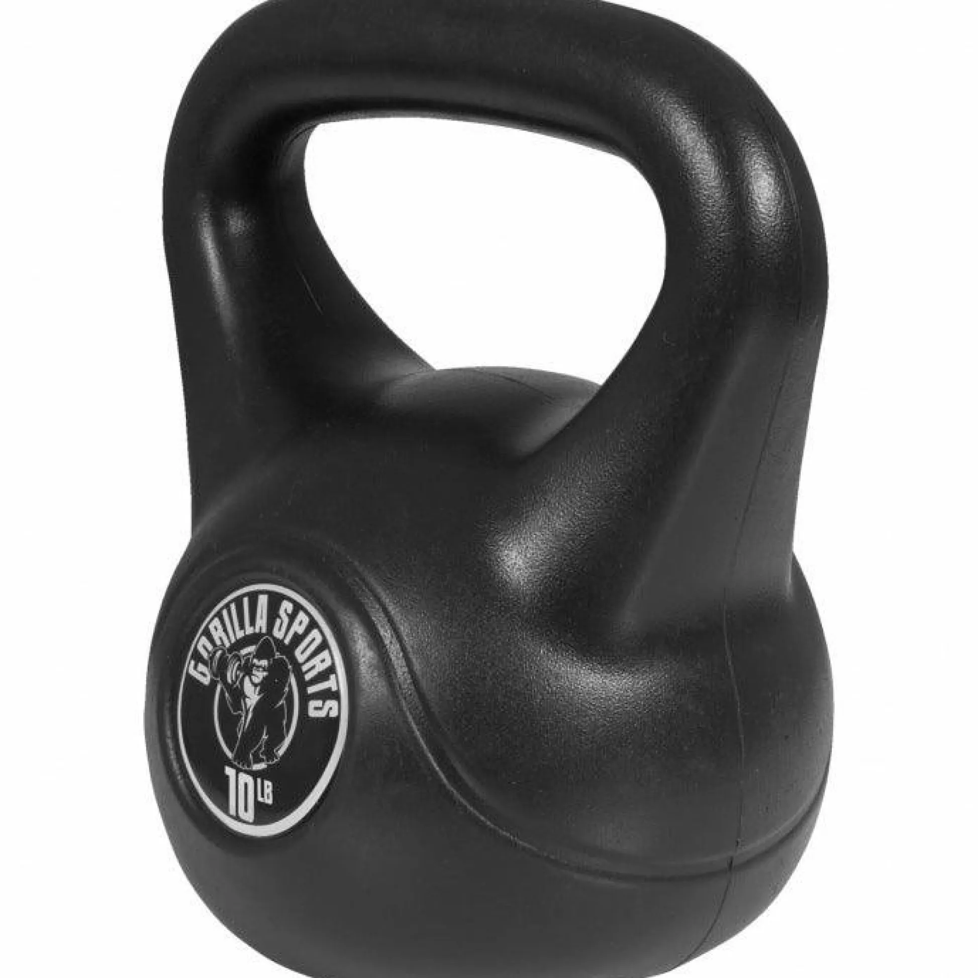 Gorilla Sports Kettlebell aus Kunststoff 10-45 Pfund (4,5-20,4 kg), Schwarz Hot