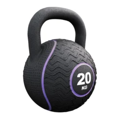 Gorilla Sports Kettlebell Gummi 4 kg – 20 kg Schwarz/Lila Outlet