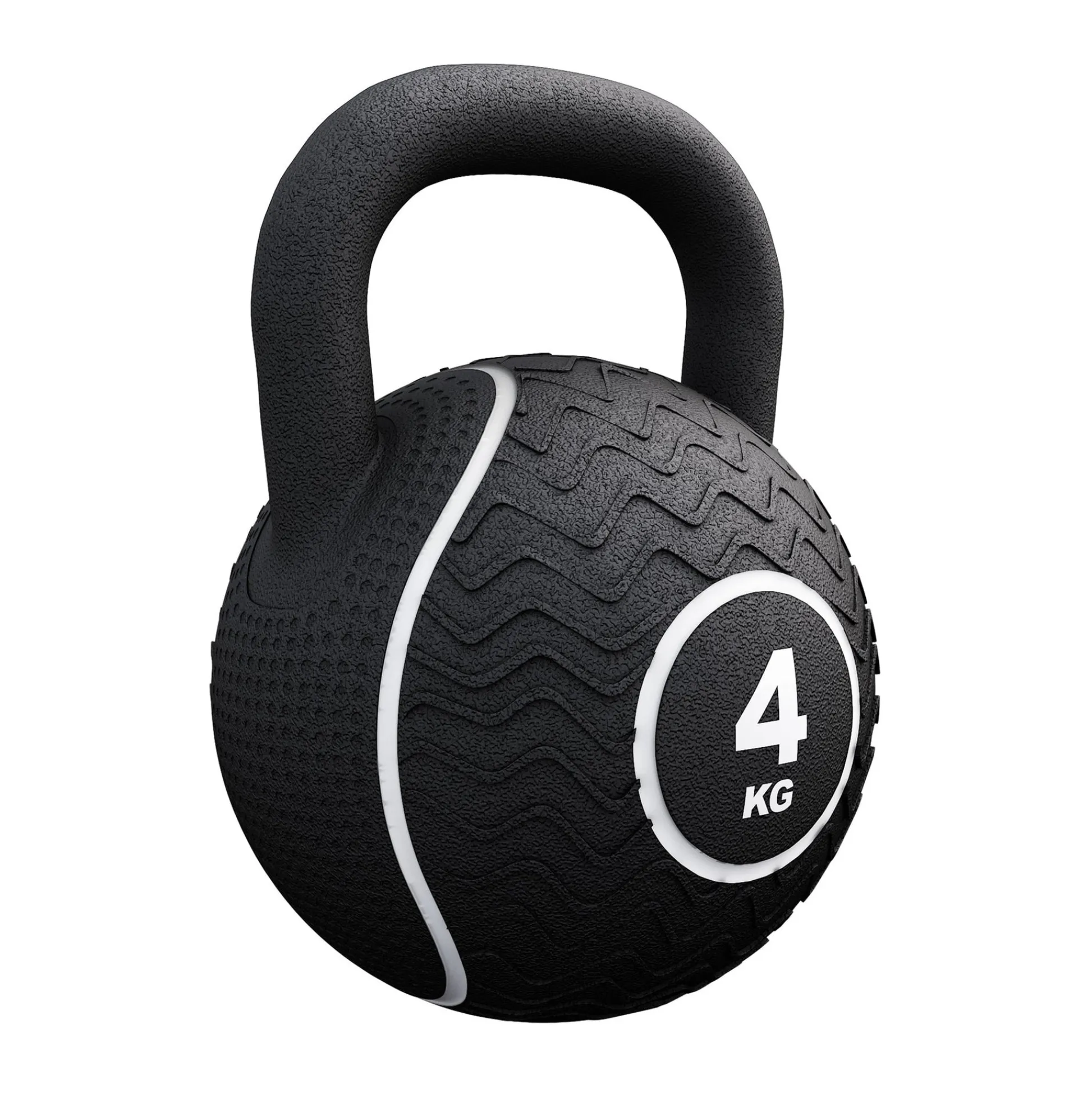 Gorilla Sports Kettlebell Gummi 4 kg – 20 kg Schwarz/Lila Outlet