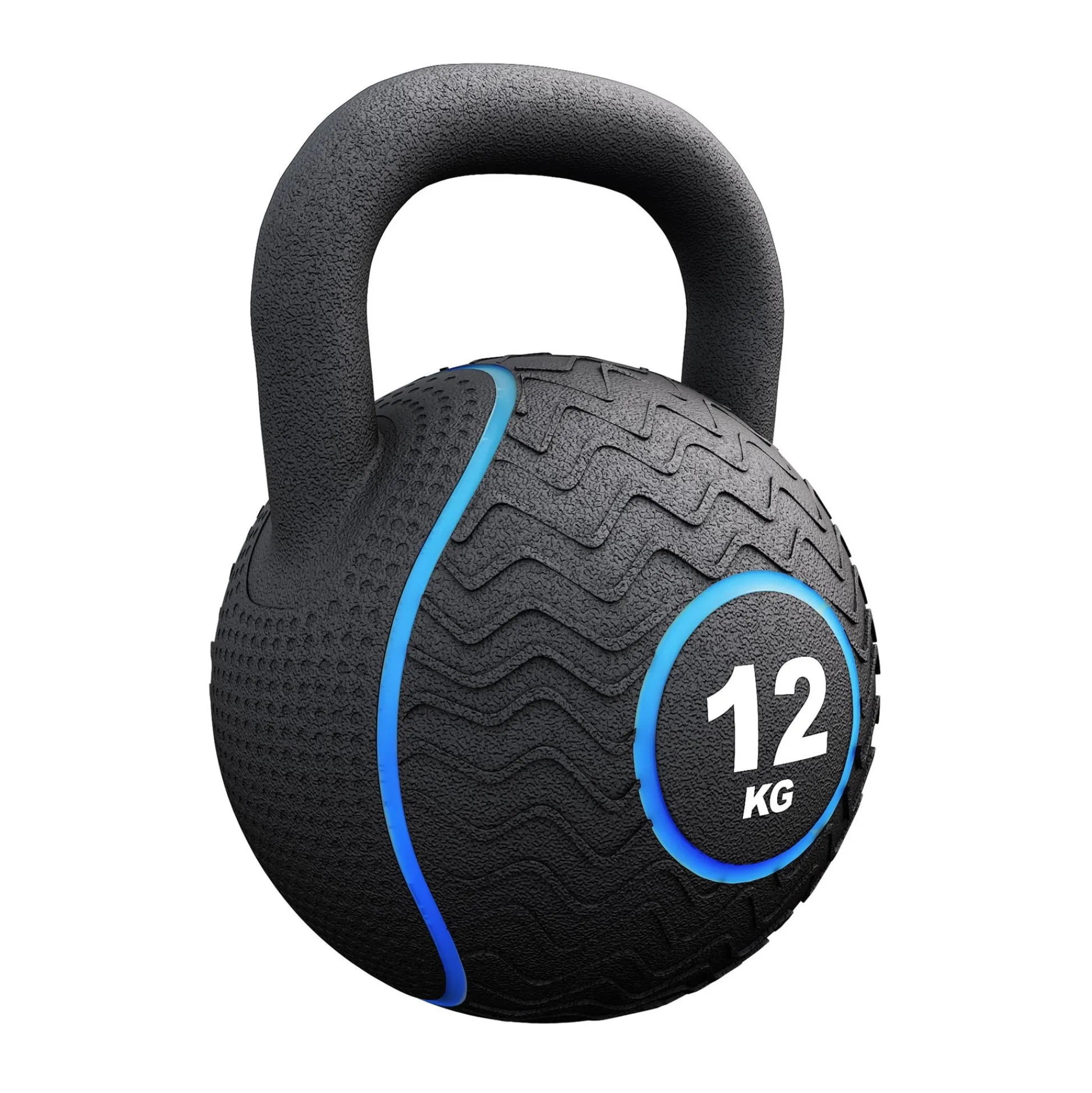 Gorilla Sports Kettlebell Gummi 4 kg – 20 kg Schwarz/Blau Sale