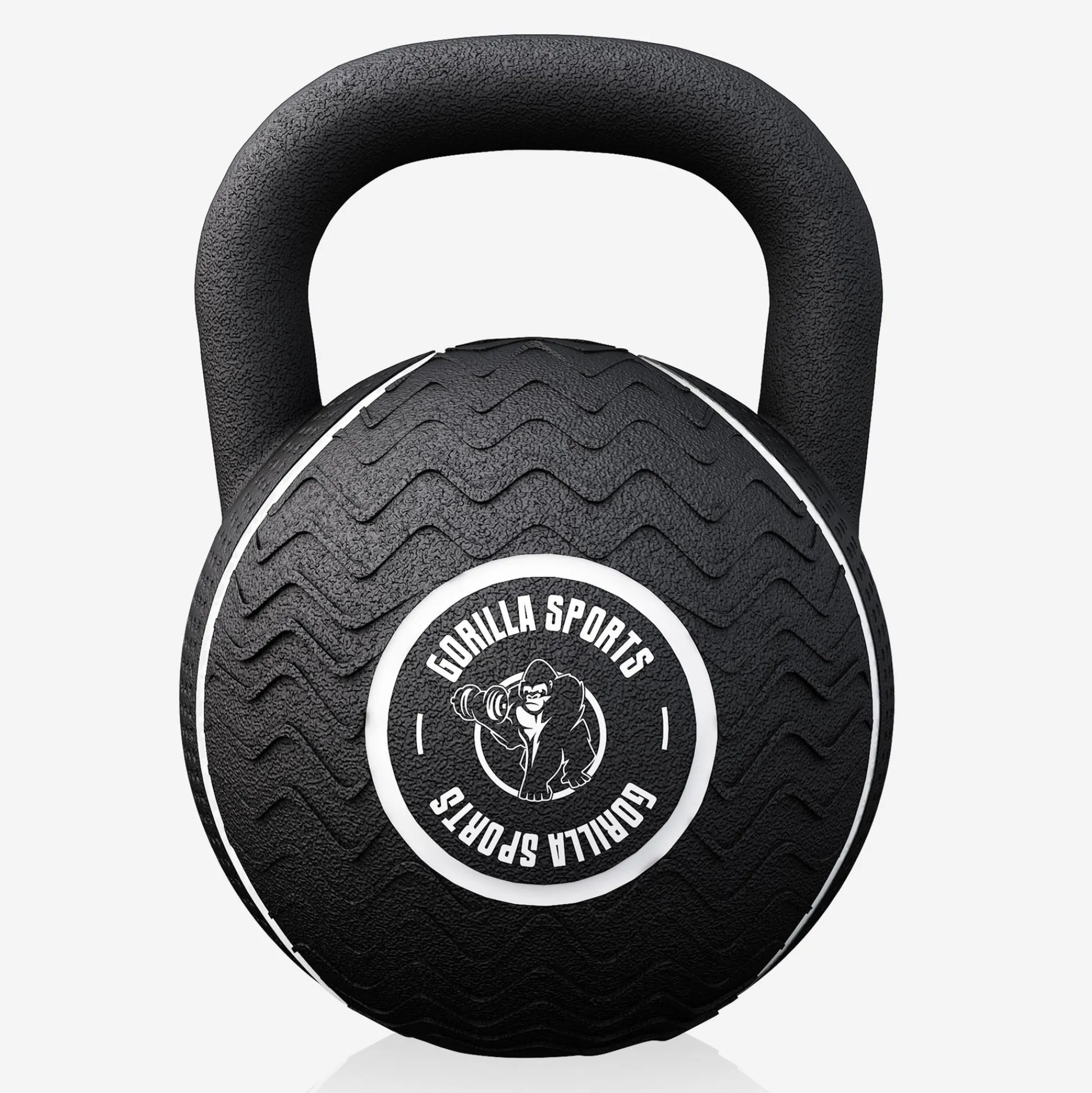 Gorilla Sports Kettlebell Gummi 4 kg – 20 kg Schwarz/Blau Sale
