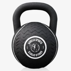 Gorilla Sports Kettlebell Gummi 4 kg – 20 kg Schwarz/Weiss Outlet