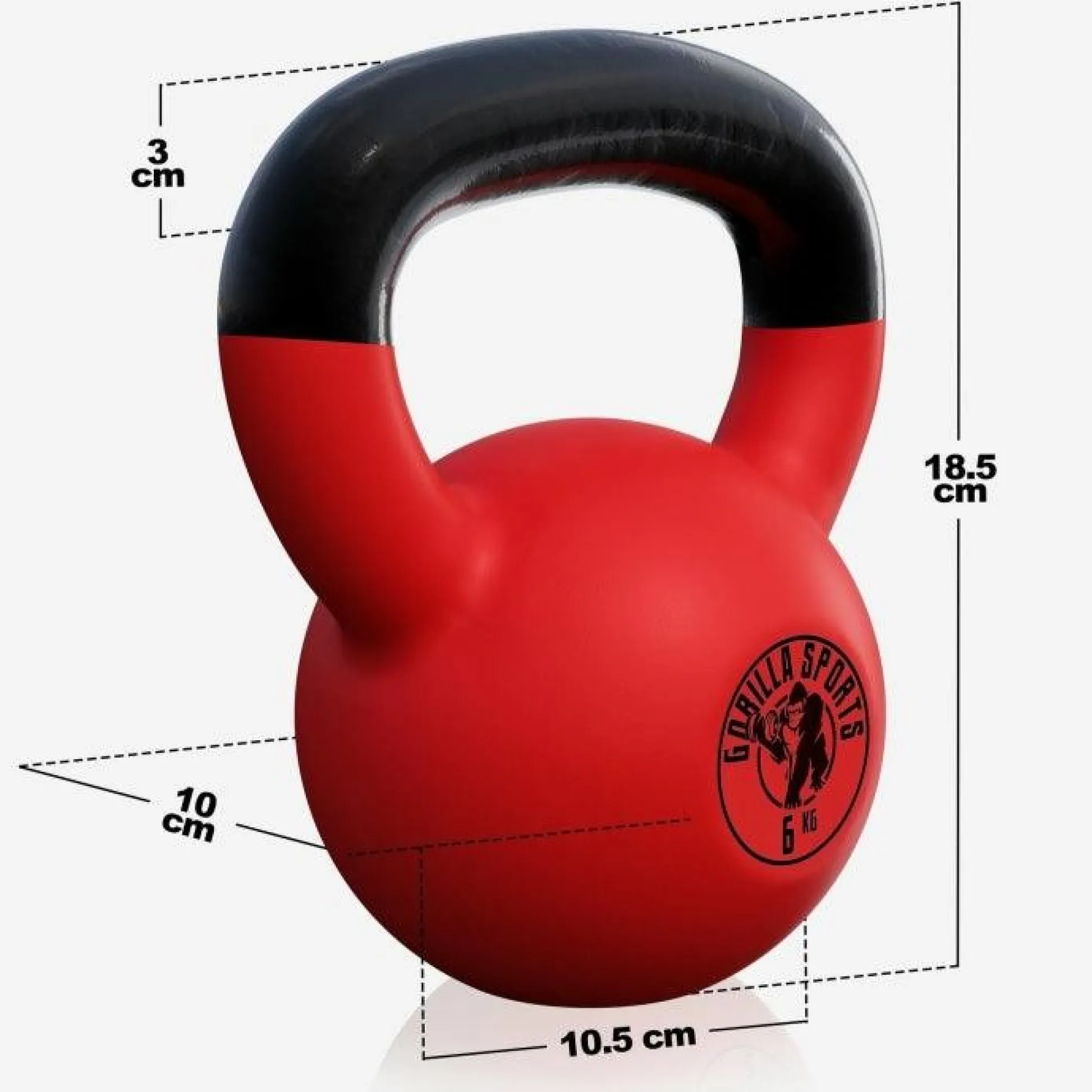 Gorilla Sports Kettlebell Gusseisen Neopren rot 2 - 32 kg Rot / Schwarz Sale