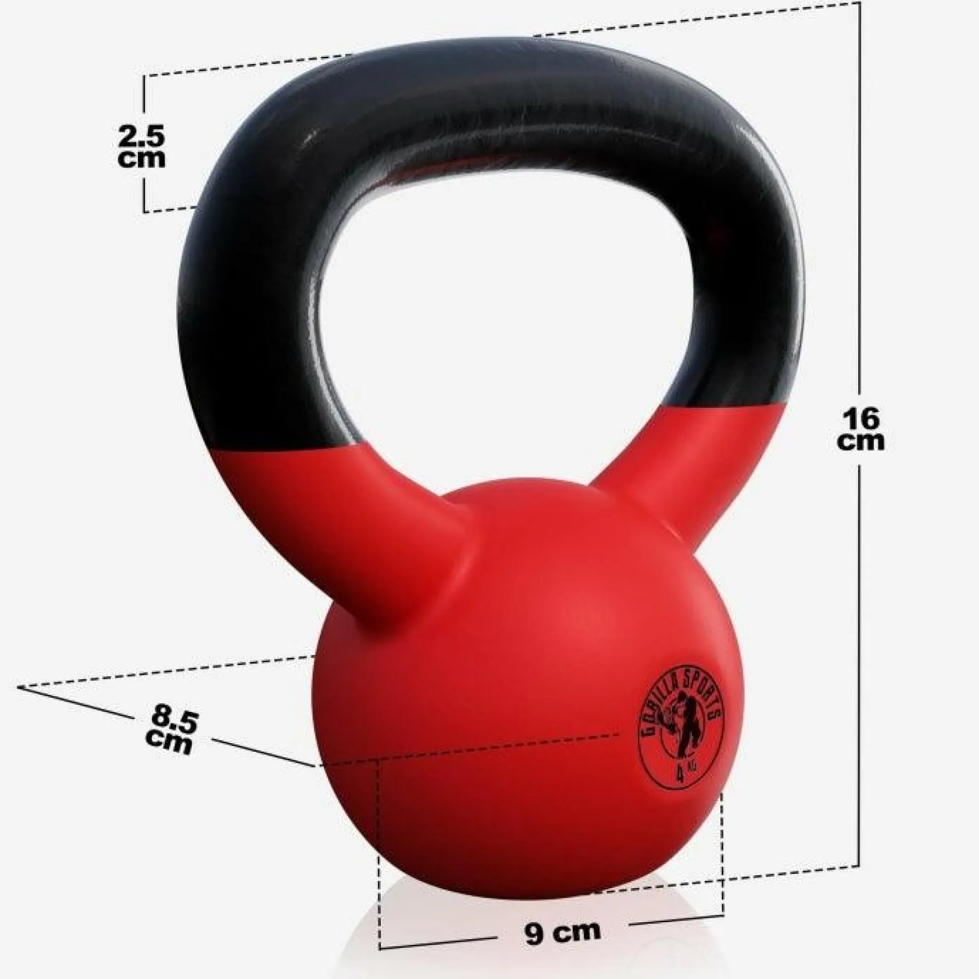 Gorilla Sports Kettlebell Gusseisen Neopren rot 2 - 32 kg Rot / Schwarz Sale