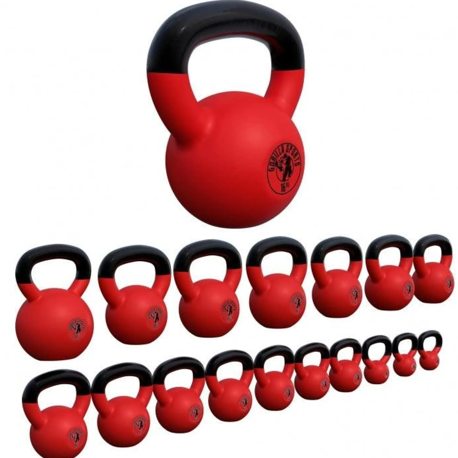 Gorilla Sports Kettlebell Gusseisen Neopren rot 2 - 32 kg Rot / Schwarz Sale