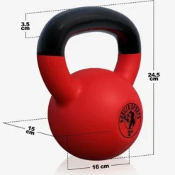 Gorilla Sports Kettlebell Gusseisen Neopren rot 2 - 32 kg Rot / Schwarz Best