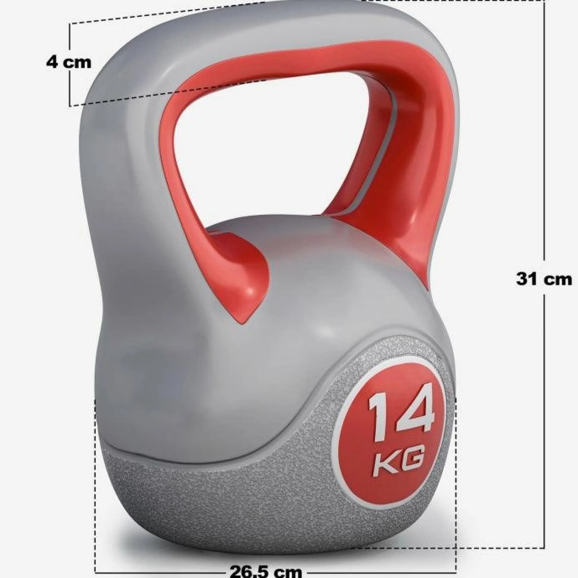 Gorilla Sports Kettlebell Kunststoff grau 2 - 20 kg Grau / Braun Outlet