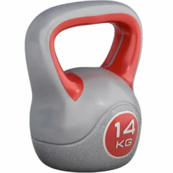 Gorilla Sports Kettlebell Kunststoff grau 2 - 20 kg Grau / Rot