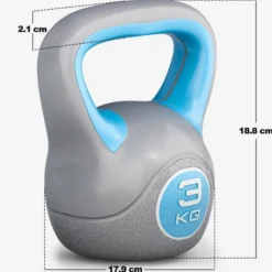 Gorilla Sports Kettlebell Kunststoff grau 2 - 20 kg Grau / Dunkelblau Hot