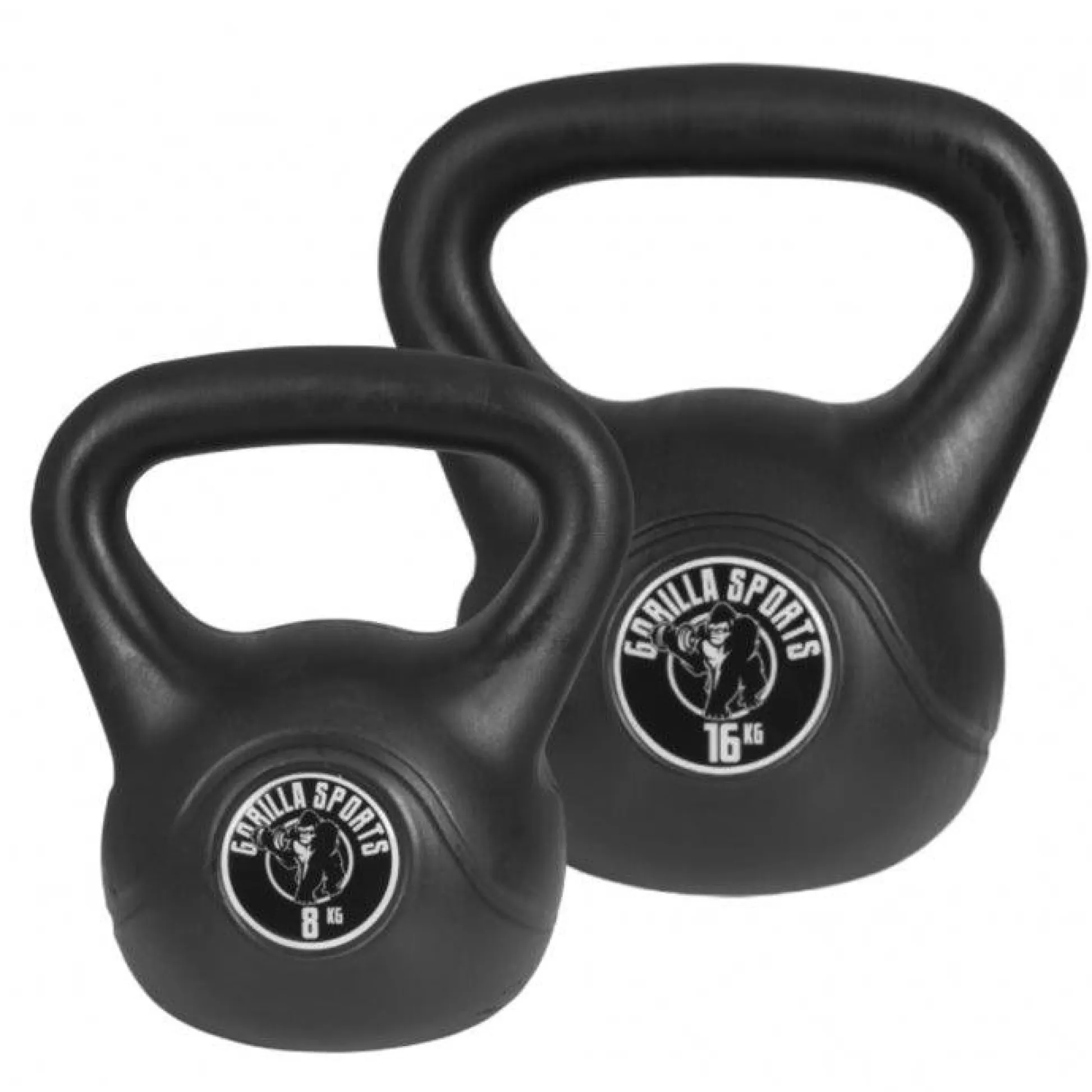 Gorilla Sports Kettlebell Kunststoff 2 - 20 kg Schwarz