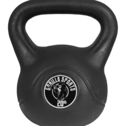 Gorilla Sports Kettlebell Kunststoff 2 - 20 kg Schwarz / Weiss Discount