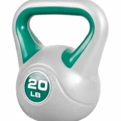Gorilla Sports Kettlebell Stylish - 5 - 45 Pfund, Zement, Kunststoffabdeckung Grau / Dunkelgrün Hot
