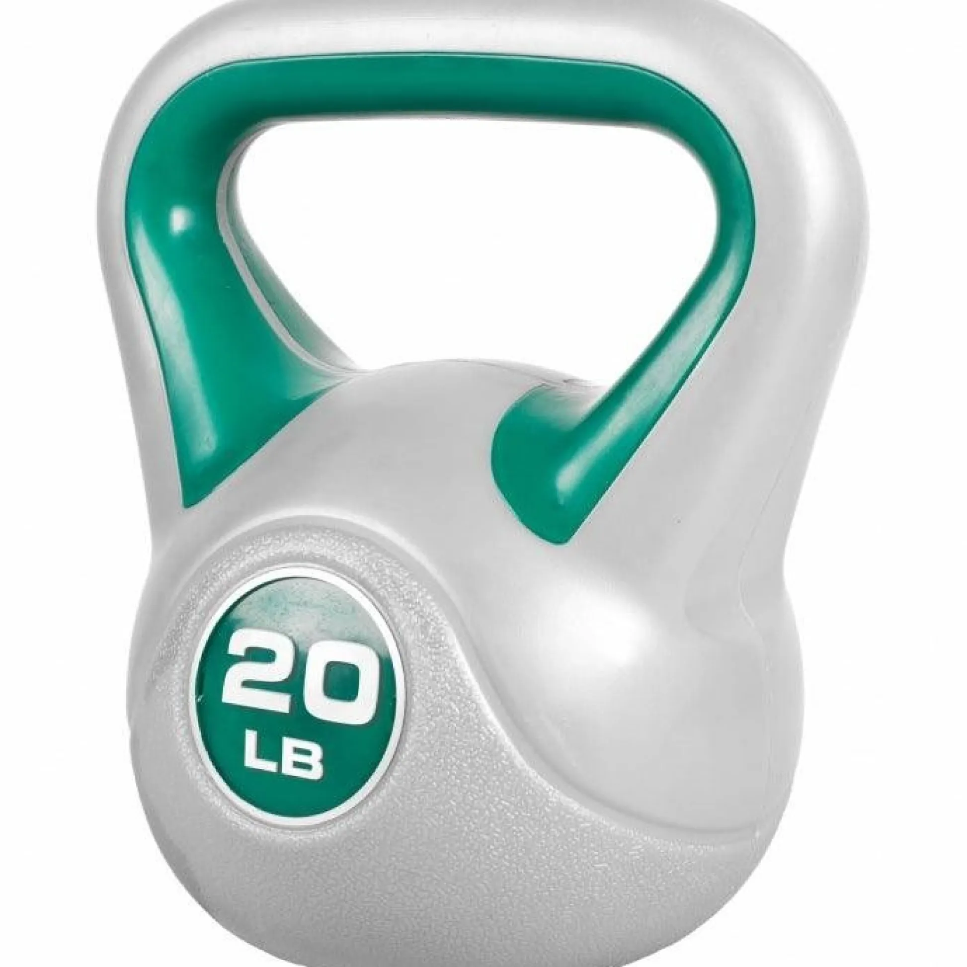 Gorilla Sports Kettlebell Stylish - 5 - 45 Pfund, Zement, Kunststoffabdeckung Grau / Dunkelgrün Hot